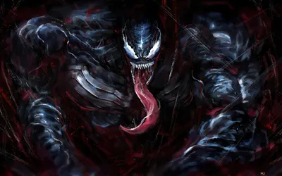 Venom Marvel Comics Art 4K обои скачать картинки