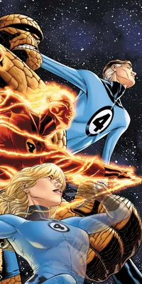 Скачать бесплатно обои ID: 374644 / Comics Fantastic Four Phone Wallpaper, Invisible Woman, Mister Fantastic, Johnny Storm, Ben Grimm, Human Torch (Marvel Comics), 1080x2160 скачать бесплатно картинки