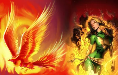 Обои Marvel, Феникс, Phoenix, Jean Grey, Джин Грей, Люди Икс картинки на рабочий стол, раздел фантастика - скачать картинки