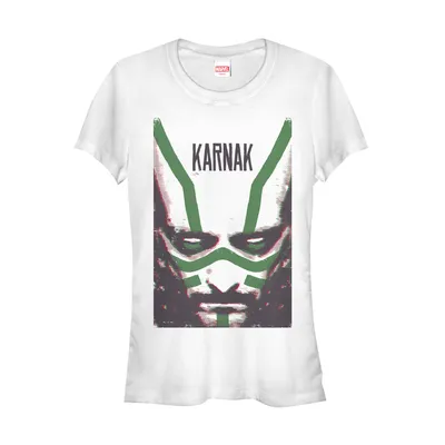 Футболка Junior's Marvel Inhumans Karnak Stripes Graphic Tee White Medium - Walmart.com картинки