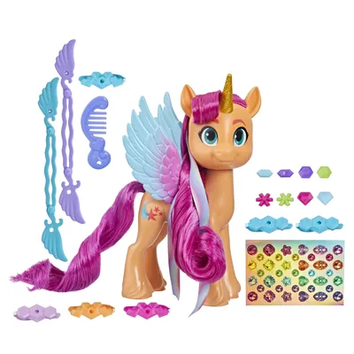 My Little Pony Toys: Make Your Mark Toy Ribbon Hairstyles Sunny Starscout, 6-дюймовый пони - Walmart.com картинки