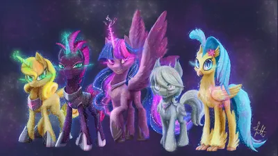 1437162 - сейф, художник: lmkyouki, derpibooru import, fizzlepop berrytwist, princess skystar, tempest shadow, twilight sparkle, twilight sparkle (alicorn), oc, oc:moonflower, oc:zipzee, alicorn, летучая мышь пони, подменыш, классический гиппогриф, гиппогриф ... картинки