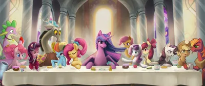 1303070 My Little Pony: Friendship Is Magic 4K, Эпплджек (Мой маленький пони), Спайк (Мой маленький пони), Свити Белль, Старлайт Глиммер, Флаттершай (Мой маленький пони), Пинки Пай, Дискорд (Мой маленький пони), Рарити (Мой маленький пони) картинки