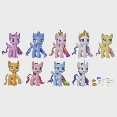 My Little Pony Mega Friendship Collection Набор из 9 фигурок пони, 15 аксессуаров - Walmart.com картинки