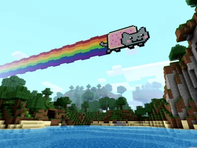 Nyan Cat Wallpaper - Minecraft Обои (37763089) - Fanpop картинки