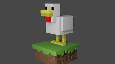 STL-Datei Minecraft Chicken kostenlos・Design zum 3D-Drucken zum herunterladen・Культы картинки