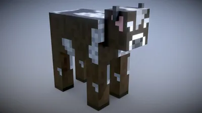 Minecraft - Cow - Скачать бесплатную 3D модель от Vincent Yanez (@vinceyanez) [a02041b] картинки