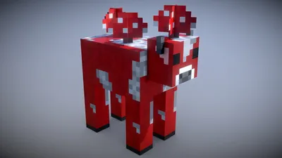 Minecraft - Mooshroom - Скачать бесплатную 3D модель от Vincent Yanez (@vinceyanez) [76258c8] картинки