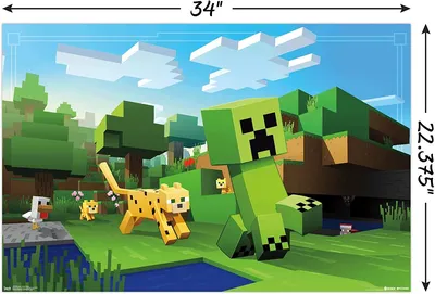 Amazon.co.jp: トレンド国際Minecraft Ocelot Chase壁ポスター22.375 \" X 34 \" 22\" x 34\" マルチカラー RP15038 : Home \u0026 Kitchen картинки