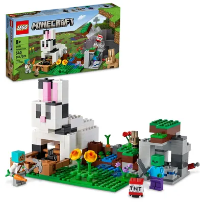 Конструктор LEGO Minecraft The Rabbit Ranch 21181; Игрушечный домик для кроликов; Подарок для детей и игроков от 8 лет (340 штук) — Walmart.com картинки