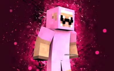 Скачать обои Pink Sheep, 4k, Purple neon lights, Minecraft, artwork, Humanoid Skins, Minecraft Characters, Pink Sheep Skin, Pink Sheep Minecraft для монитора с разрешением 3840x2400. Высококачественные обои HD картинки картинки