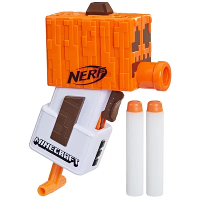 Nerf MicroShots Minecraft Snow Golem Mini Blaster, включает в себя 2 официальных дротика Nerf Elite — Walmart.com картинки