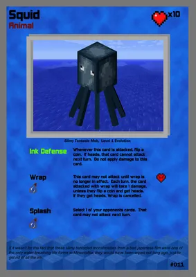 Скачать бесплатно Minecraft TCG 011 Squid от acaroa на [900x1273] для ПК, мобильных и планшетов | Исследуйте 43+ обоев Minecraft Squid | Обои с кальмарами, обои Minecraft, фон Minecraft картинки