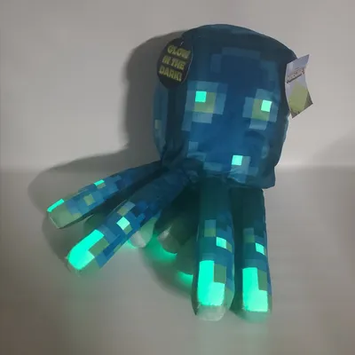 2020 Minecraft Earth Glow Squid 20-дюймовая подушка, светящаяся в темноте, плюшевая для продажи онлайн | eBay картинки