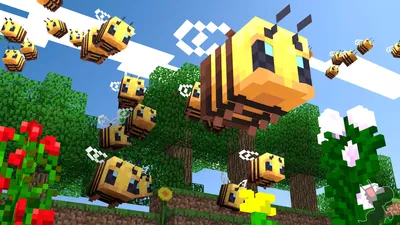 43 Minecraft Bee Wallpapers & u0026 Backgrounds БЕСПЛАТНО картинки