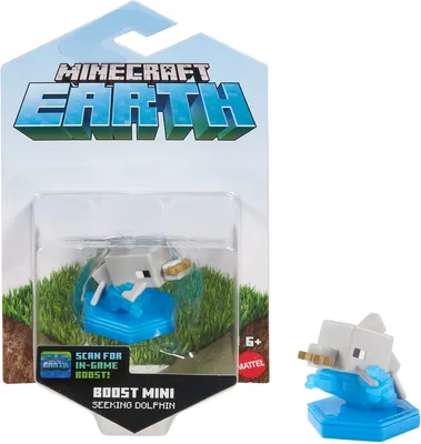 Фигурка Mattel MINECRAFT EARTH BOOST MINI DOLPHIN WITH FISH — Walmart.com картинки