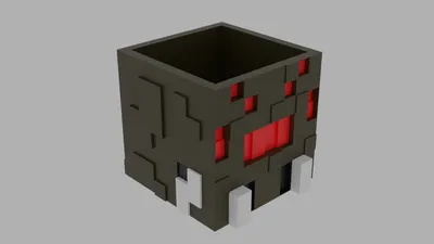 STL-Datei Minecraft Spider Head Flowerpot・Vorlage für 3D-Druck zum herunterladen・Cults картинки