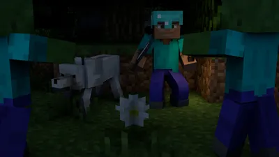 Minecraft Night Wolf Zombie Обои - Разрешение: 1920x1080 - ID: 959748 - wallha.com картинки