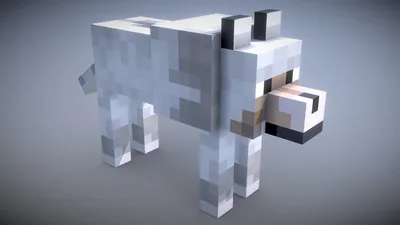 Minecraft - Wolf - Скачать бесплатную 3D модель от Vincent Yanez (@vinceyanez) [9aa99b5] картинки