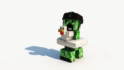 Скачать обои Minecraft Creeper с курицей картинки