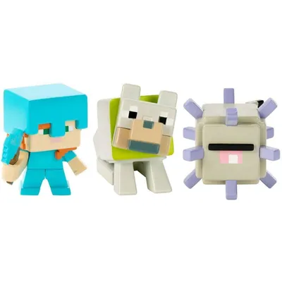 Minecraft Build-A-Mini Alex, Tamed Wolf, набор фигурок Elder-Guardian \ u0026 — Walmart.com картинки