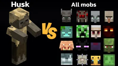 Моб Husk Vs All в Minecraft - Битва мобов в Майнкрафте - YouTube картинки