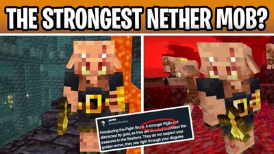 Minecraft PIGLIN BRUTE Сильнейший новый моб \ u0026 Mini Boss уже здесь! Обновление Нижнего мира 1.16.20.50 – YouTube картинки