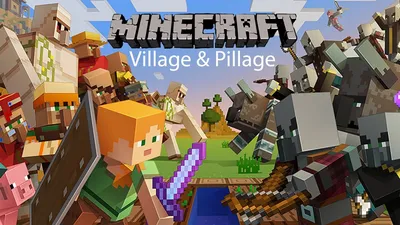 Minecraft Village & Обзор геймплея обновления Pillage: странствующий торговец, жители деревни — YouTube картинки