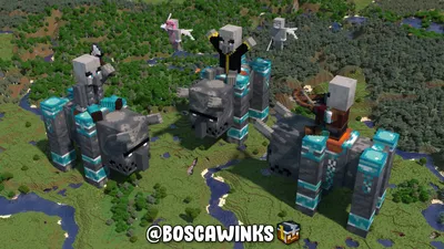 Карта Ravager Jockey Mob Statues для Minecraft картинки