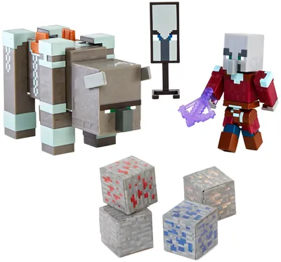 Minecraft Dungeons Ravager \ u0026 Raid Captain Набор сборных фигурок, 8 предметов - Walmart.com картинки