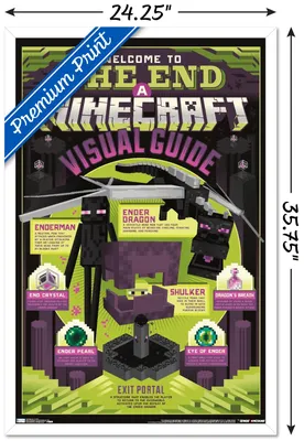 Minecraft — постер на торцевой стене с деревянной магнитной рамкой, 22,375 x 34 дюйма — Walmart.com картинки