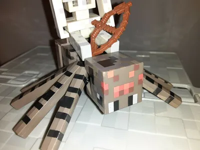 Minecraft Spider Jockey Set Skeleton 3\" Saddle Bow Stop Motion Toy Play | eBay картинки