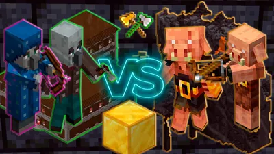 Illusioner + Vindicator vs Range Piglin + Piglin Brute — Minecraft Mob Battle 1.16.4 — YouTube картинки