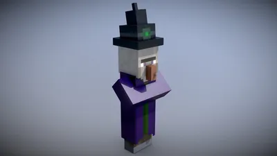 Minecraft - Witch - Скачать бесплатную 3D модель от Vincent Yanez (@vinceyanez) [786e03e] картинки