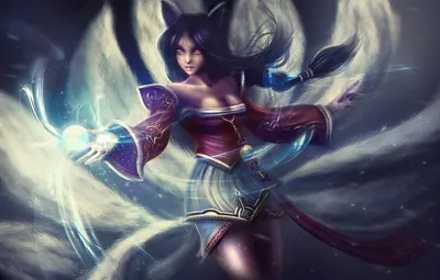 Обои девушка, ушки, лол, лиса, League of Legends, ahri картинки на рабочий стол, раздел игры - скачать картинки