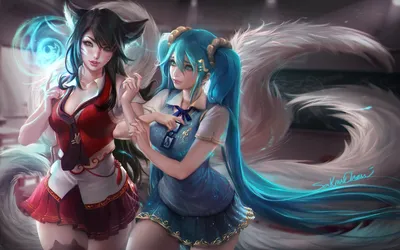 Ahri \ u0026 Sona-привлекательные девушки-школьные годы-League of Legends-HD обои для ПК-планшетов и мобильных устройств-1920x1200: Wallpapers13.com картинки