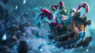 Обои 4k Bad Santa Veigar LoL Splash Art League of Legends Обои картинки