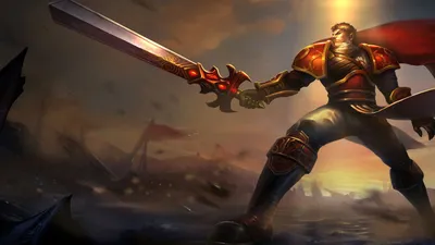 League Of Legends Champion Garen Epithet The Might Of Demacia Роли Tank Fighter Splash Art изображения Hd обои 1920x1080: Wallpapers13.com картинки