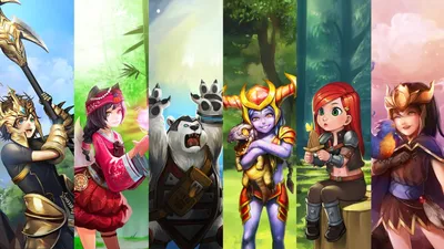 Обои League of Legends, Volibear, Katarina, Ahri, Jarvan IV, League of Legends Shyvana, Quinn, Shyvana HD / Обои для рабочего стола и мобильного телефона картинки