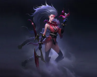 League Of Legends Blood Moon Diana Skin Spotlight Fan Art обои Hd: Wallpapers13.com картинки