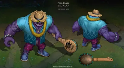 Вечеринка у бассейна Dr. Mundo Concept | Обои \ u0026 Фан-арт | лига легенд | Статистика LoL картинки