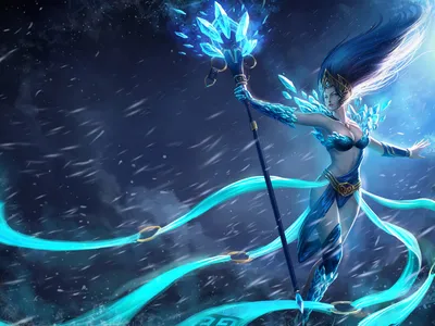 Janna Frost Queen Splash Art League Of Legends Art обои для рабочего стола 3840x2400: Wallpapers13.com картинки