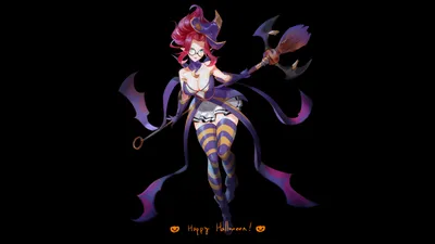 Обои 4k Bewitching Janna Happy Halloween League of Legends LoL lol Обои картинки