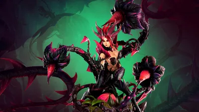 zyra и coven zyra (лига легенд), нарисованные qinhuaiyu_(sihouette) | Данбуру картинки