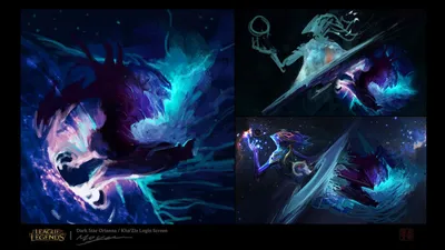 ArtStation - Экран входа в систему Dark Star Orianna / Kha'Zix, Мо Ян | Темная звезда, Ян, Лига легенд картинки