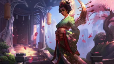 Sakura Karma LoL Splash Art League of Legends лига легенд, карма | Лига легенд, Сакура арт, Карма картинки