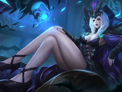 Скачать обои девушка, арт, сидит, League of Legends, LoL, LeBlanc, раздел игры в разрешении 1400x1050 картинки