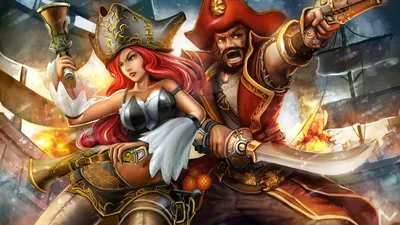 Обои League Of Legends Miss Fortune And Gangplank Hd — Магазин KDE картинки