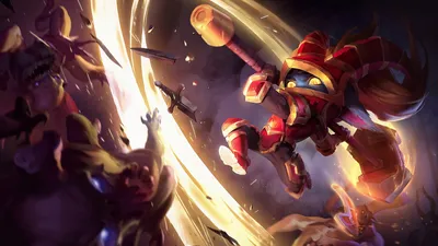 Картинка 4k Scarlet Hammer Poppy LoL Splash Art League of Legends lol Обои картинки