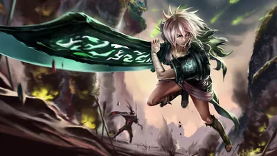 Riven League of Legends Art HD Sword Wallpaper 1920×... | лига легенд, лига легенд видео, лига картинки